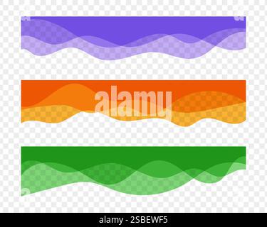 Set of wavy banner template Stock Vector