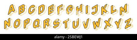 Modern 3d letters with wireframe set Stock Vector