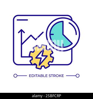 Statistical chart growth RGB color icon Stock Vector