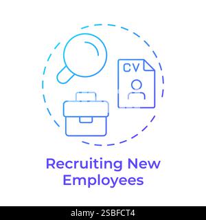 Recruiting new employees blue gradient concept icon Stock Vector