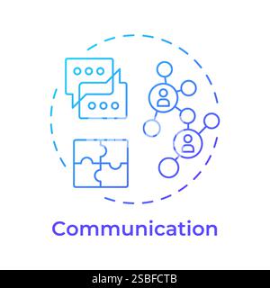 Communication blue gradient concept icon Stock Vector