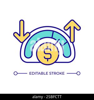 Cost meter RGB color icon Stock Vector