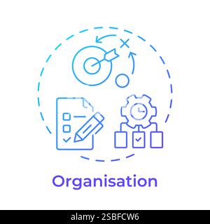 Organisation blue gradient concept icon Stock Vector