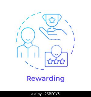 Rewarding blue gradient concept icon Stock Vector
