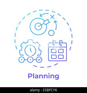 Planning blue gradient concept icon Stock Vector