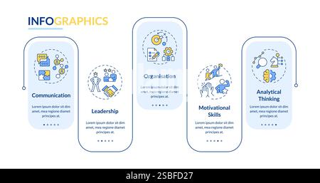 Line manager skills rectangle infographic vector Stock Vector