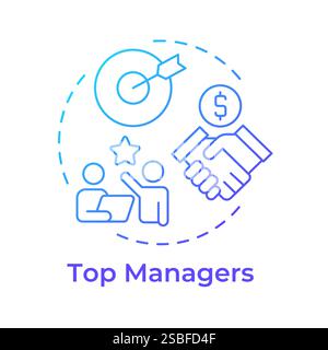 Top managers blue gradient concept icon Stock Vector