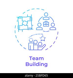 Team building blue gradient concept icon Stock Vector