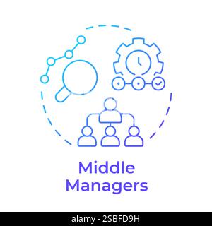 Middle managers blue gradient concept icon Stock Vector