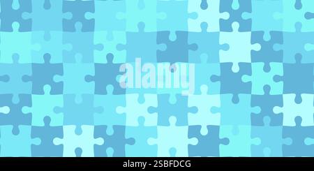 Jigsaw puzzle game seamless background: teamwork, solution and creativity concept Stock Vector