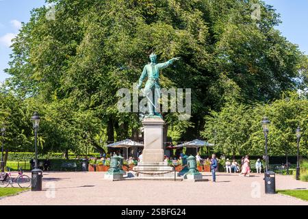 Statue of Charles XII, King of Sweden, erected in 1868 in the eponymous square, part of Kungsträdgården (King's Garden) in Stockholm, Sweden. Stock Photo