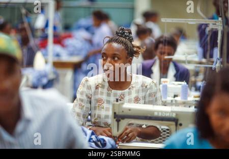 Kenia, Nairobi - Textile companies are producing clothing for the USA-market. Since 2001 there is a AGOA -Africa Growth and Opportunities Act with the Stock Photo