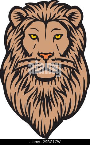 Lion head color. Vector illustration. Stock Vector