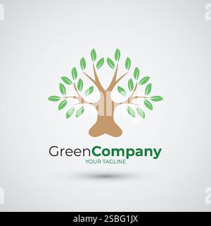 Creative and unique tree logo design abstract template Stock Vector