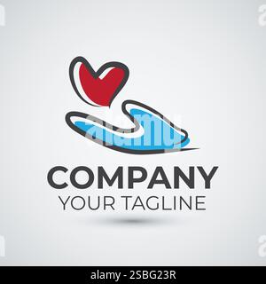 Love charity logo design icon template Stock Vector