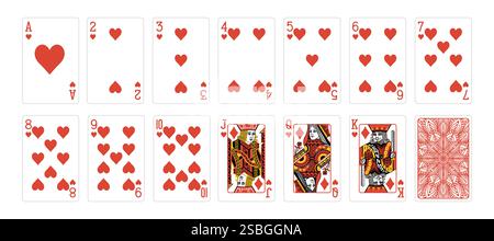 Set of poker cards with isolated on white background. Poker playing cards Stock Vector