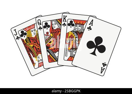 Set of poker cards with isolated on white background. Poker playing cards Stock Vector