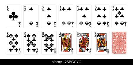 Set of poker cards with isolated on white background. Poker playing cards Stock Vector