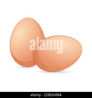 Chicken eggs isolated on white background Stock Vector