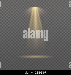 ellow spotlight. Light effect vector on transparent background Stock Vector