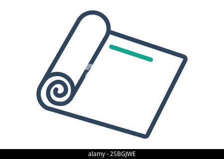 Mat icon. line icon style. icon related to gym and fitness. gym elements vector illustration Stock Vector
