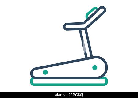 Treadmill icon. line icon style. icon related to gym and fitness. gym elements vector illustration Stock Vector