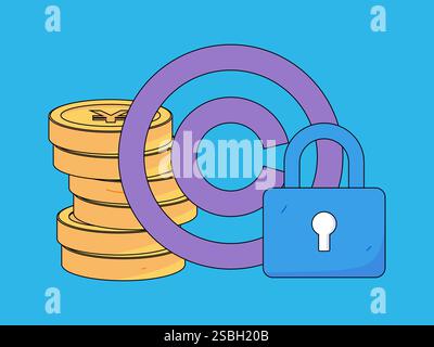 Protect intellectual property flat vector concept operation hand drawn illustration Stock Vector