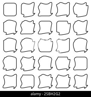 Abstract frame icon. Irregular shape graphic. Line art symbol. Minimal outline vector. Stock Vector