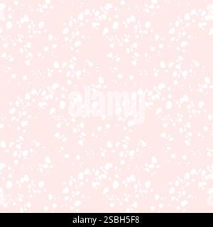 Soft Pink Terrazzo Pattern with Minimalistic White Speckles for Background Design Stock Vector
