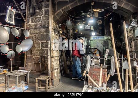 Blacksmith workshop and store, Diyarbakır Turkey Turkiye Stock Photo