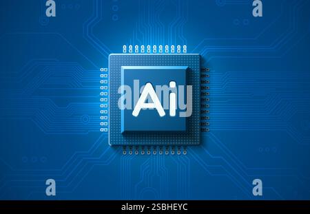 Ai chip, innovation tech, ai art technology. Vector Stock Vector