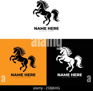 Horse Logo Design Template Stock Vector