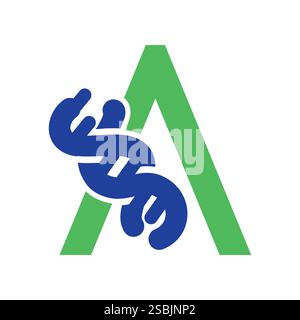 initial letter a genetic DNA icon logo design template Stock Vector
