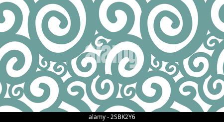Swirls on white background seamless pattern. hand drawing. Not AI, Vector illustration Stock Vector