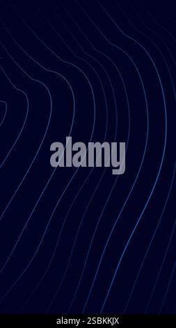 3d rendered illustration of thin blue lines flowing smoothly on a dark background, creating a sense of movement and depth Stock Photo