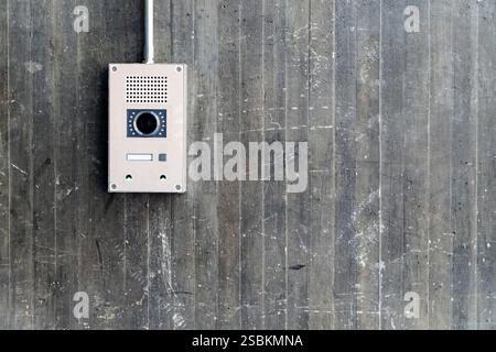 real photography of the intercom of a office building on an industrial area with copy space Stock Photo