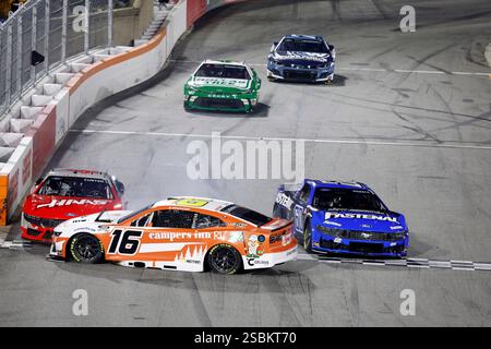 Winston-Salem, Nc, USA. 1st Feb, 2025. NASCAR Cup Series driver, AJ ALLMENDINGER (16) of Los Gatos, CA, brings out the caution flag after crashing during the The Cookout Clash at Bowman Gray Stadium in Winston-Salem NC. (Credit Image: © Walter G. Arce Sr./ASP via ZUMA Press Wire) EDITORIAL USAGE ONLY! Not for Commercial USAGE! Stock Photo