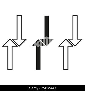 Arrow symbols. Up and down. Movement graphic. Vector illustration. Stock Vector