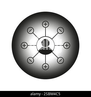 Social network icon. User interaction symbol. Connection structure graphic. Vector illustration. Stock Vector