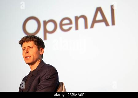 Open AI CEO Sam Altman attends a marketing event 'Transforming corporate business with AI' in Tokyo, Japan on February 3, 2025. OpenAI and the SoftBank Group announced a partnership to develop and market Advanced Enterprise AI called Cristal intelligence. Credit: Koichi Mitsui/AFLO/Alamy Live News Stock Photo