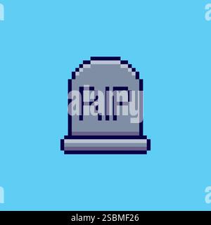 cemetery headstone game pixel art vector illustration Stock Vector ...