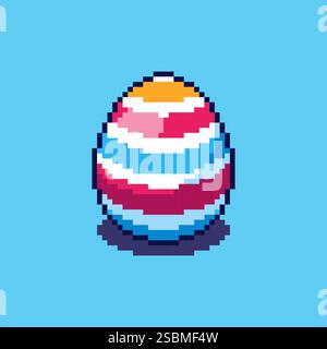 Pixel art Easter Egg game asset design Stock Vector