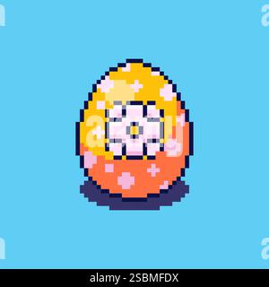 Pixel art Easter Egg game asset design Stock Vector