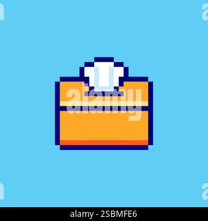 Pixel art Tissue Box game asset design Stock Vector