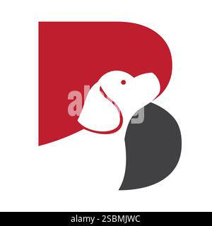 Initial Letter B Pet Logo Concept With Dog Head Symbol Vector Template Stock Vector