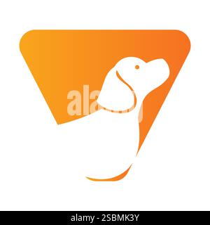 Initial Letter V Pet Logo Concept With Dog Head Symbol Vector Template Stock Vector