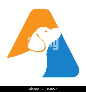 Initial Letter A Pet Logo Concept With Dog Head Symbol Vector Template Stock Vector