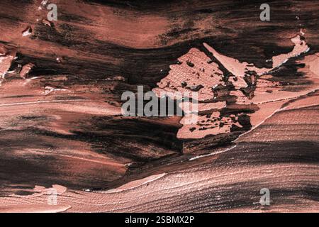 Abstract background with brown and beige plaster texture. Seamless background with large brushstrokes. Rough stylized texture with space for text. Hig Stock Photo