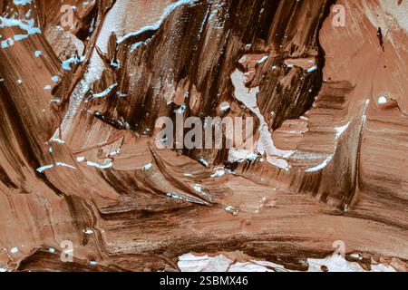 Abstract background with brown and beige plaster texture. Seamless background with large brushstrokes. Rough stylized texture with space for text. Hig Stock Photo