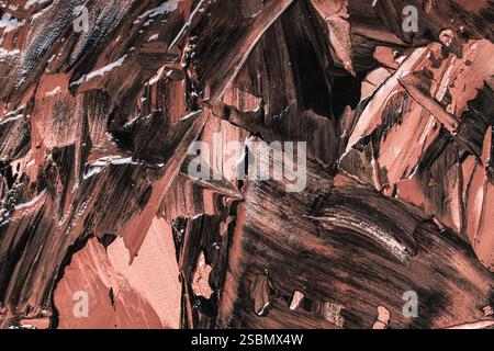 Abstract background with brown and beige plaster texture. Seamless background with large brushstrokes. Rough stylized texture with space for text. Hig Stock Photo